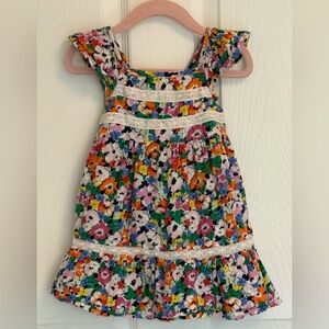 GAP Orange and Blue Tiered Ruffled Sundress